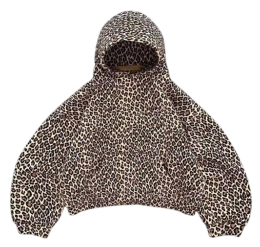 Oversized Leopard Print Hoodie — Y2K Streetwear Vibes